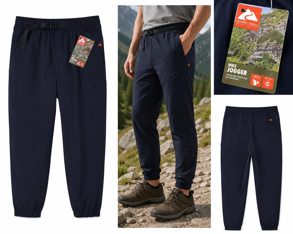Ozark Trail Hike Jogger Pants – Classic Navy – Water Repellent – UPF 50+ – NWT